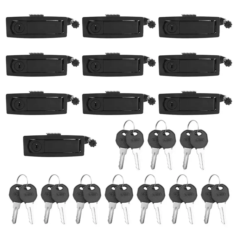 

A82U-10PCS Flush Lever Latch Lock Adjustable Lever Hand Lock Latches Thickness:1-5Mm For Marine Car RV Door