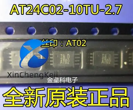 

30 шт. оригинальные новые AT24C02-10TU-2,7 AT24C02 24c02 AT02 TSSOP8 памяти