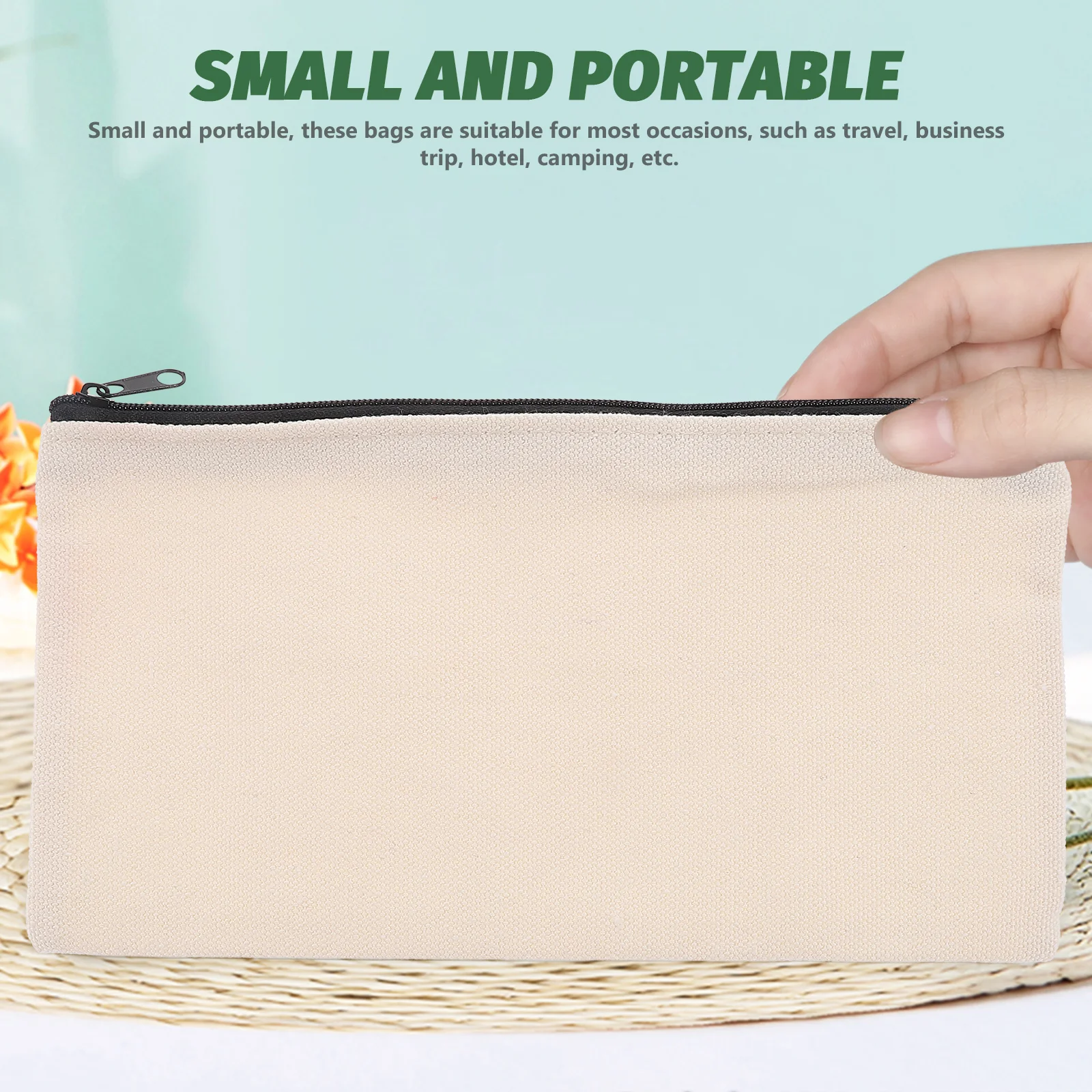 

5Pcs DIY Graffiti Canvas Pencil Bags Zipper Closure Makeup Organizer Travel Toiletry Portable Bag Pencil Pouch Bulk