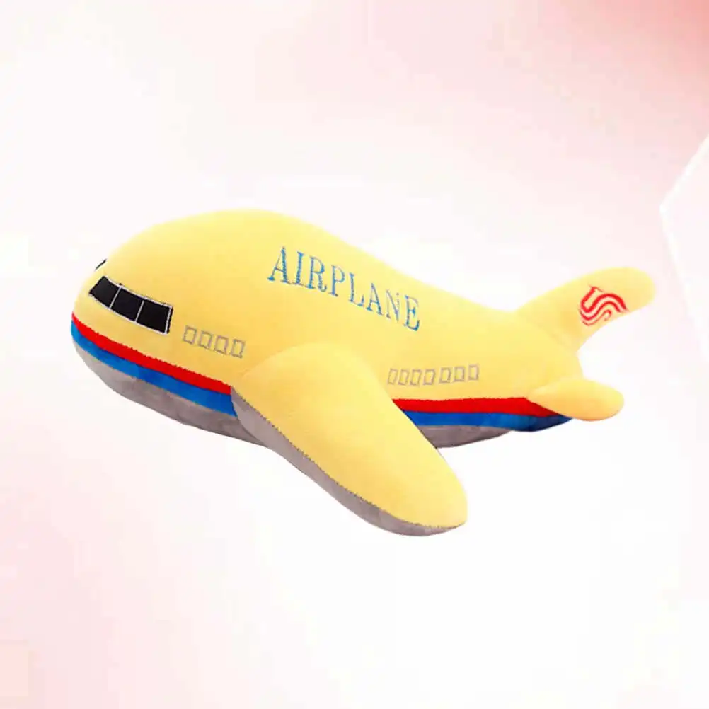 

Мягкая и прочная подушка-игрушка в форме самолета, 40 см, желтая, безопасная, для дивана, окна, сиденья, для отдыха