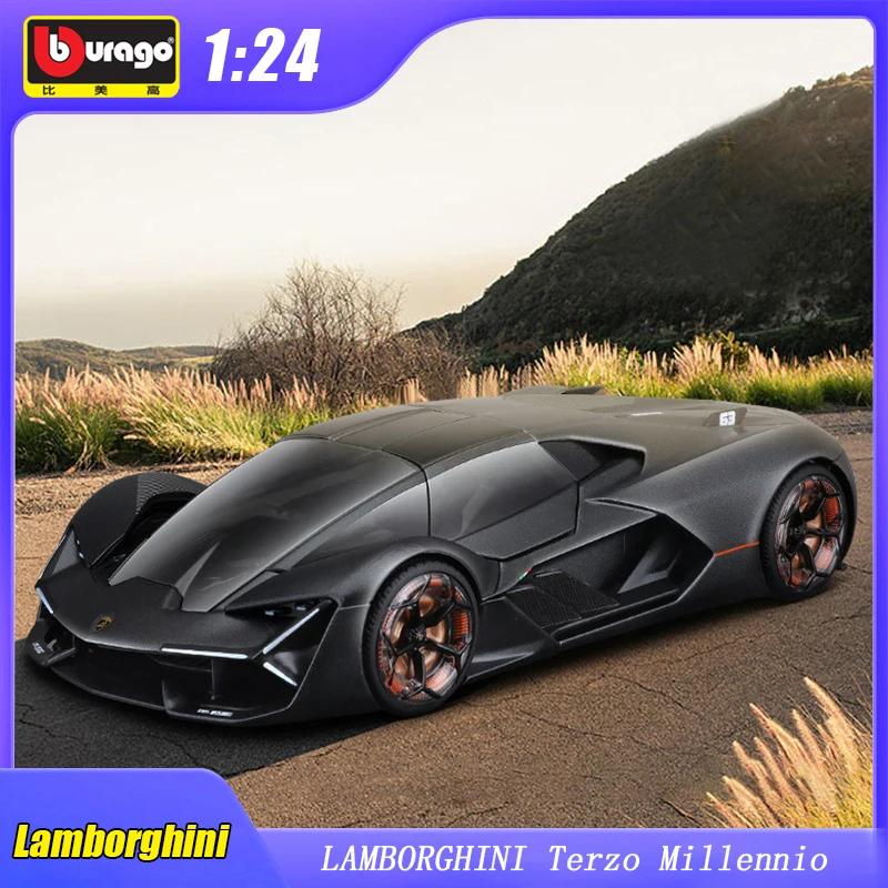 

1:24 Lamborghini Terzo Millennio Diecast Model Bburago Original Edition Alloy Luxury Vehicle Toys Collection Ornament Gift