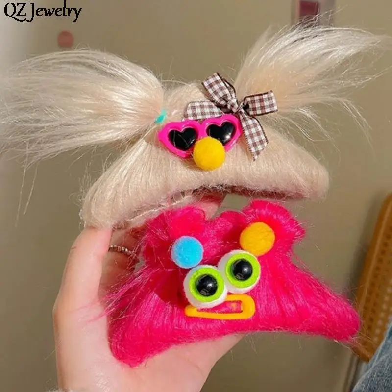 Plush Lovely Ugly Doll Hairpin Sausage Mouth Doll Hair Claw Clip Barrettes Ponytail Holder Fashion Photo Props Hair Accessories