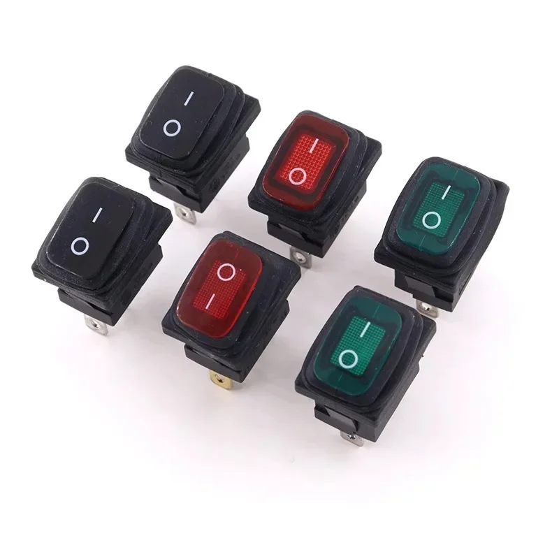 

10pcs on off seal waterproof rocker switch IP67 2pin lighting 6A 250vac push button switch rocker switch 3pin