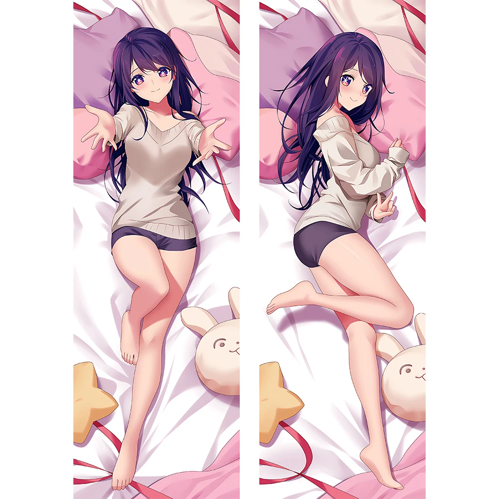 Cartoon Oshi No Ko Hoshino Ai Dakimakura Cushion Cover Double-Sided Printed Anime Pillow Cover Otaku Custom Cushions Covers