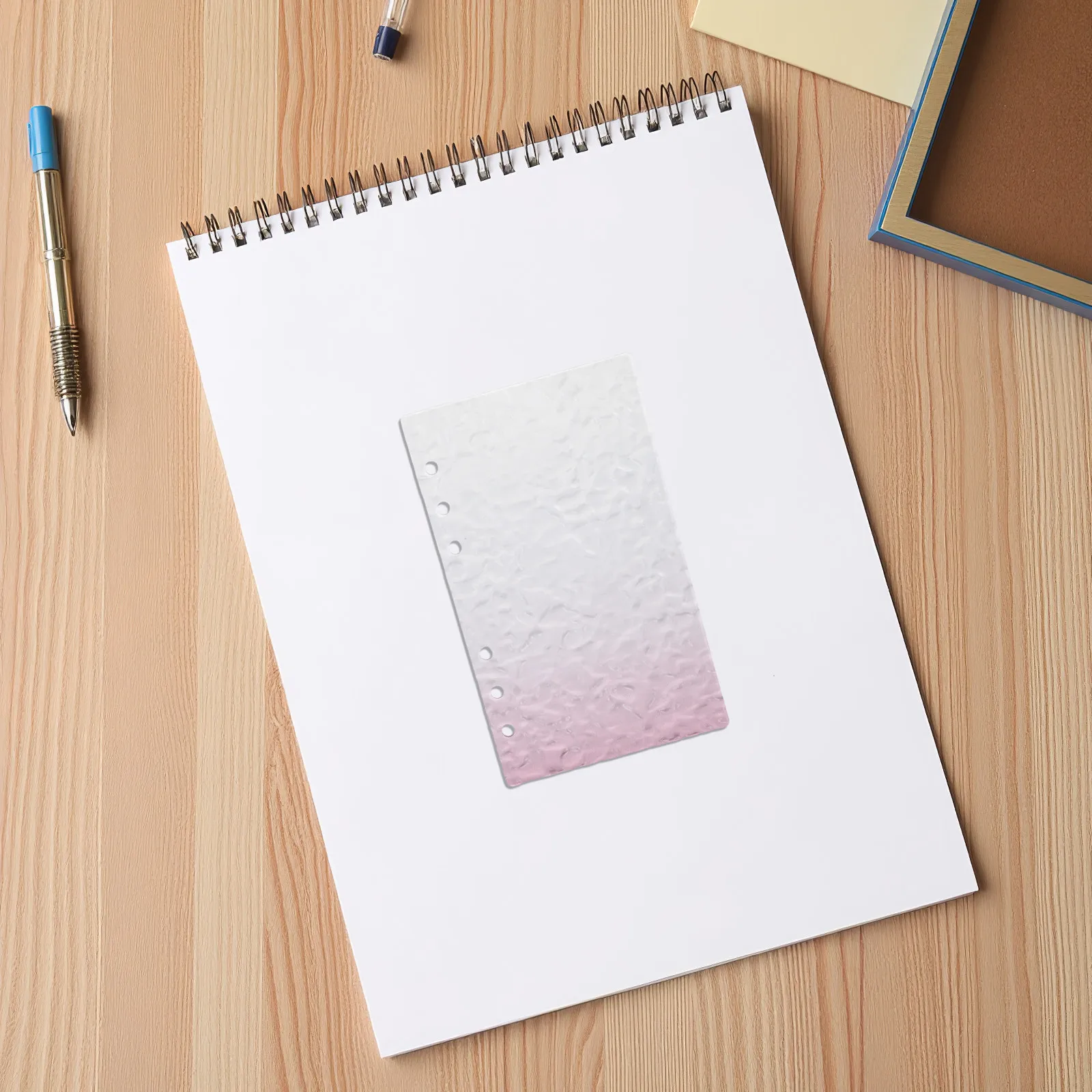 

A6 Acrylic Planner Binder Cover Refillable 6-Ring Notebook Shell Pink Clear Acrylic Cover for Budget Organizer Journal Loose