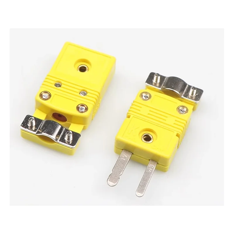 Разъем K «папа» и «гнездо» с зажимом Термопара K-типа Маленькая желтая вилка с кронштейном Разъем термопары типа K-TCE