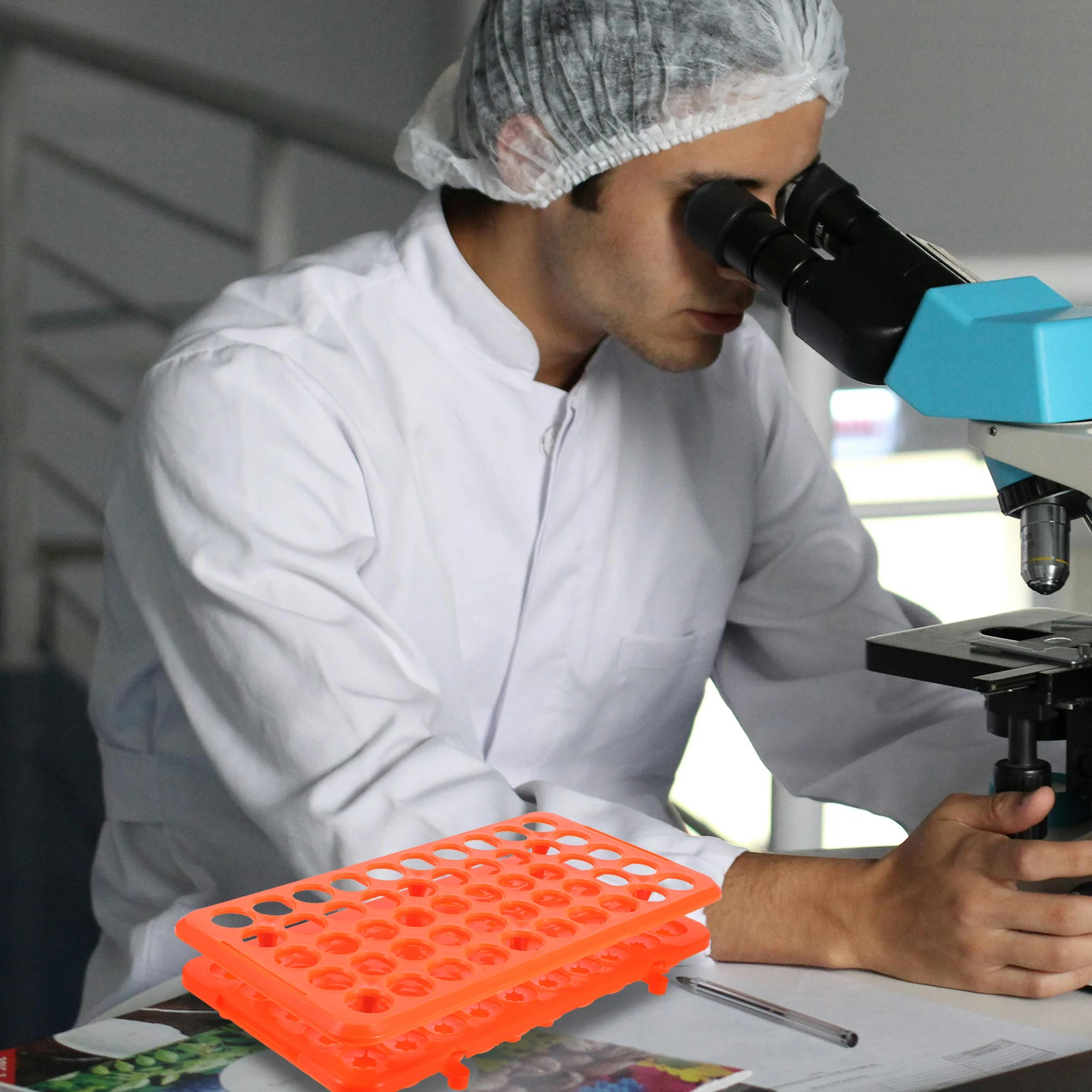 

50 Hole Tube Rack ange 18mm Gasket Lab Reagent Rack Hospital Blood Sample Holder Plastic Test Tube Stand
