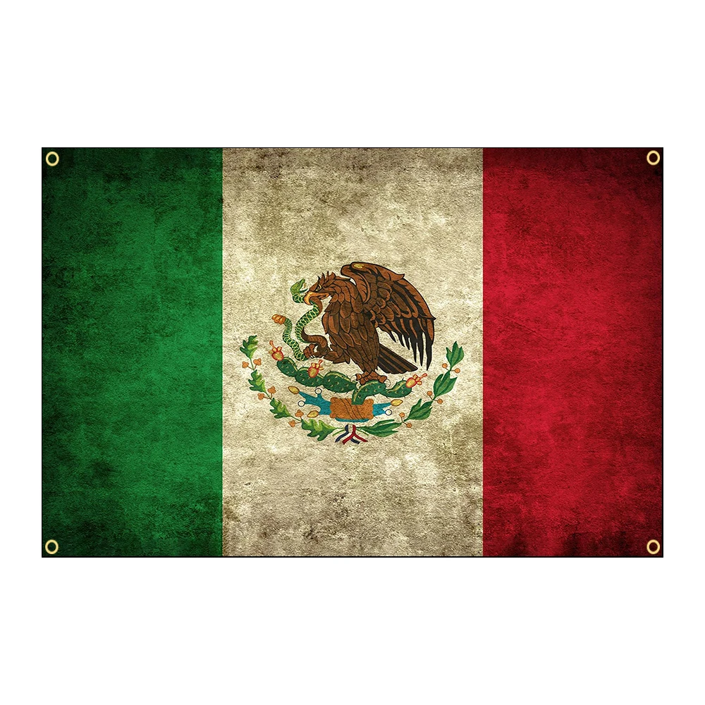 3Jflag Retro Style Of Mexican Flag Green White And Red Interior Decoration Banner Tapestry