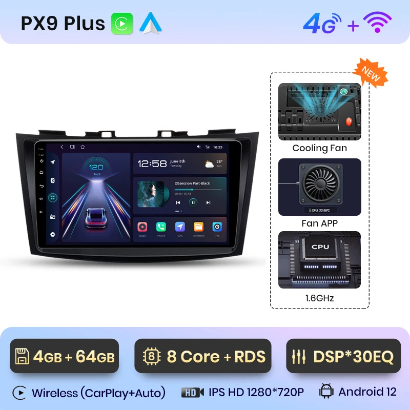 Awesafe Px9 Plus Autoradio Voor Suzuki Swift 4 2011 - 2017 Draadloze Carplay Android Auto Nr 2 Din 2din Dvd