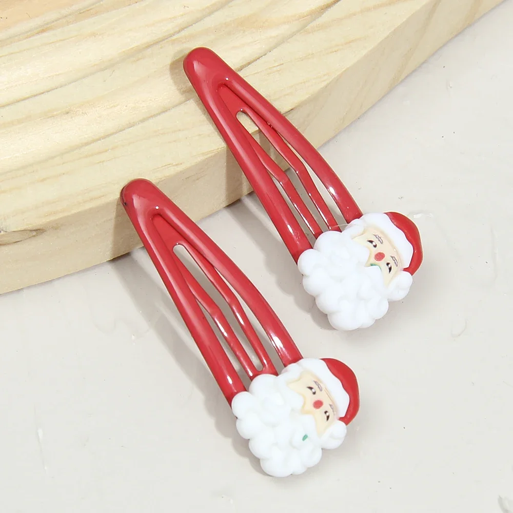 2Pcs Cute Cartoon Christmas Hair Clips for Kids Girls Lovely Hair Accessories Headband Party Gift Fashion Princess Bangs Hairpin