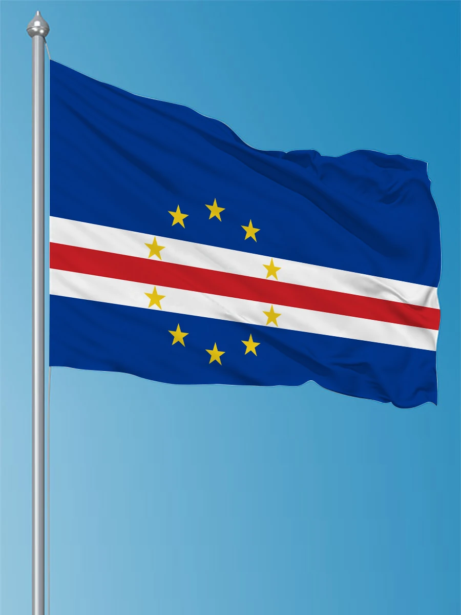Bandera de Cabo Verde, Bandera Nacional de Cabo Verde, Bandera de Poliéster de 60x90cm 90x150cm, Bandera Decorativa para Colgar en el Hogar