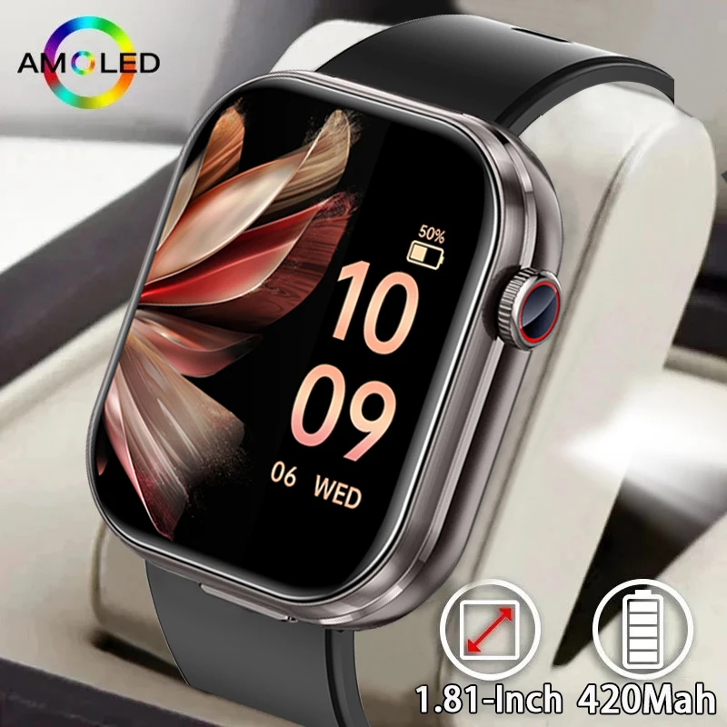 

New Music Earphones SmartsWatch Voice Assistant Men 2.02inch AMOLED Display Always Show Time BT Call Heart Rate Smartwatch Women