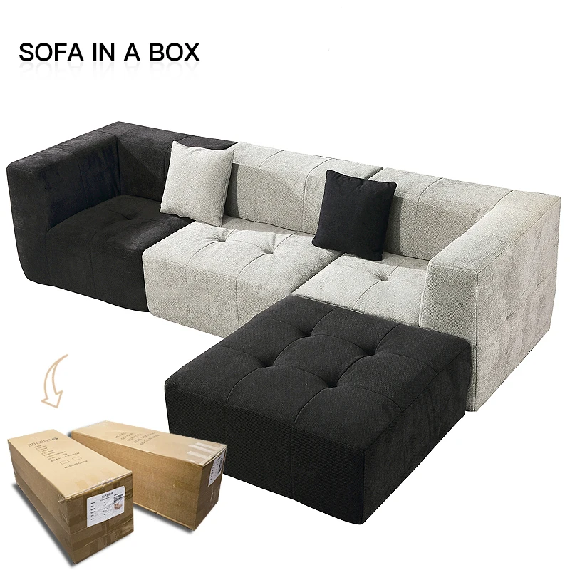 Custom Modern Sponge Foam Eco-Friendly Cozy Vacuum Compressed Sofa Set Furniture Modular Couch Living Room Sofa