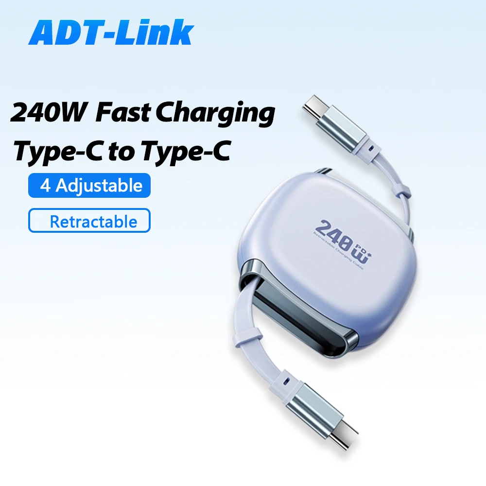 

Type C USB C To C Retractable Data Transfer Cable 40W Dual Head PD Fast Charging for Iphone HUAWEI XIAOMI OPPO Laptop Phone