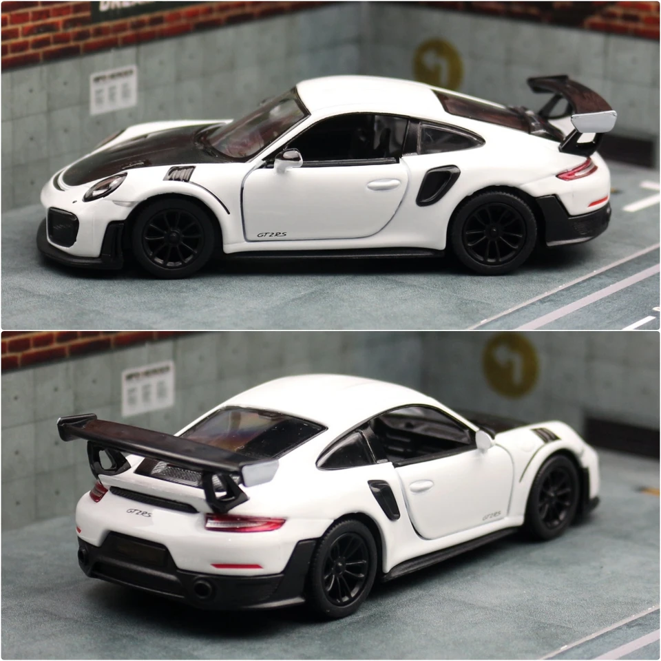 KiNSMART Toy Car Model 1/36 Porsche 911 GT2 RS Super Racing Alloy