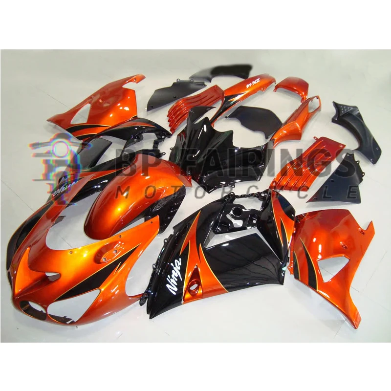 For Kawasaki Zx14r Body Kit 2006-2011 ZZR 1400 2011 Zx14 Zx-14r Fairing Kit 2006 2007 2008 2009 2010 2011 set Orange Black