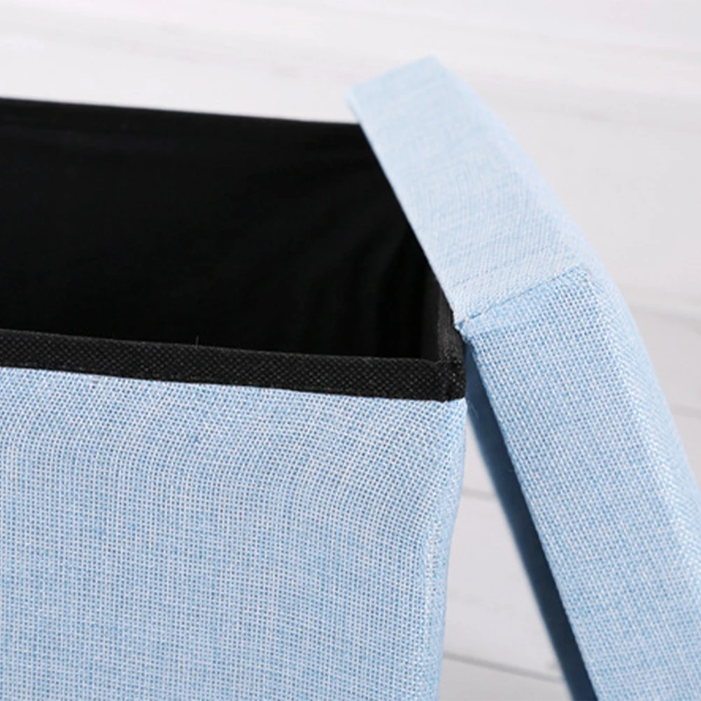 

1Pcs Multifunctional Storage Stool Folding Cloth Household Sundries Storage Box Square Cube Footstool Sky Blue