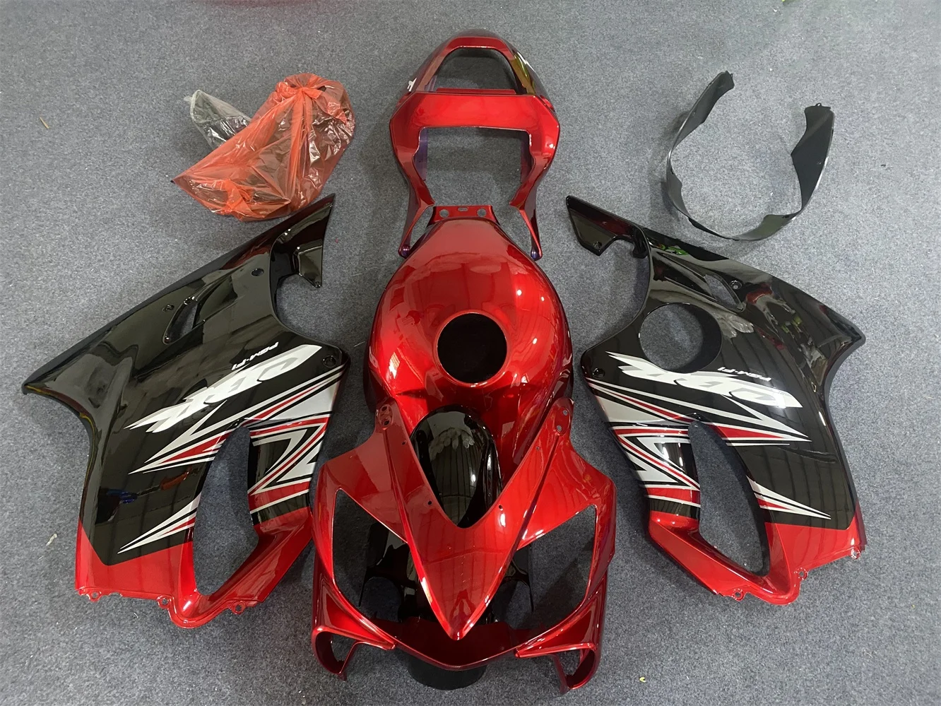 Kit de carenagens da motocicleta apto para cbr600f f4i 2001 2002 2003 conjunto carroçaria alta qualidade injeção vermelho preto