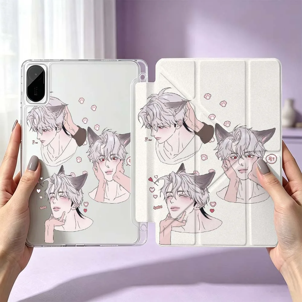 Cartoon Wolf Ears Man For Xiaomi Redmi Poco Pad 8 7 6 5 Pro SE 5G 11.2 12.1 11 inch 3Y Tablet Case Cool