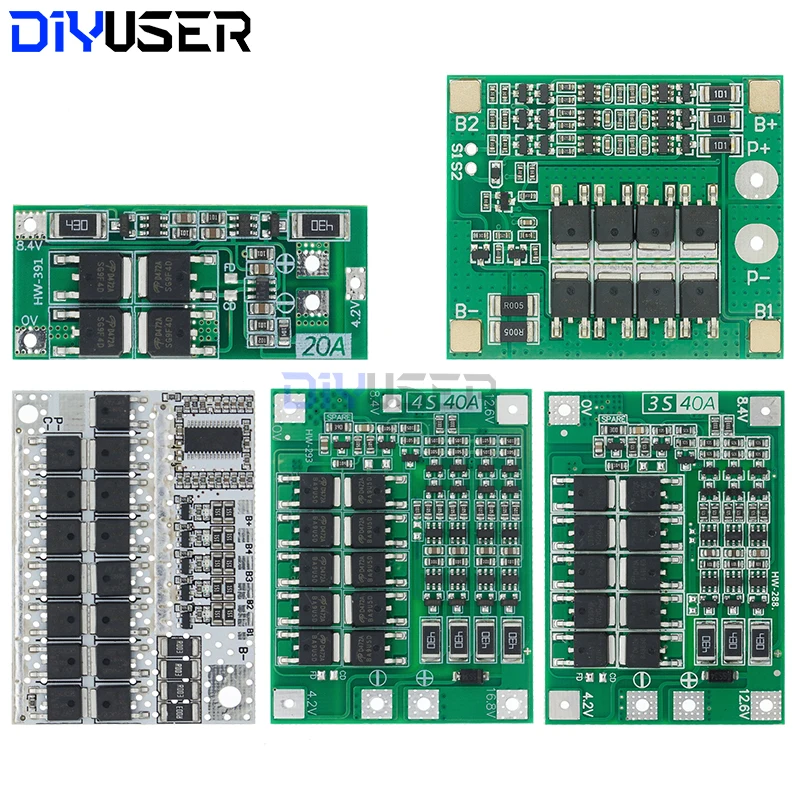 2S 3S 4S 5S litowo-jonowy akumulator 18650 ładowarka BMS 20A 25A 30A 40A 60A 100A płyta ochronna z balansem dla silnik do wiertarki