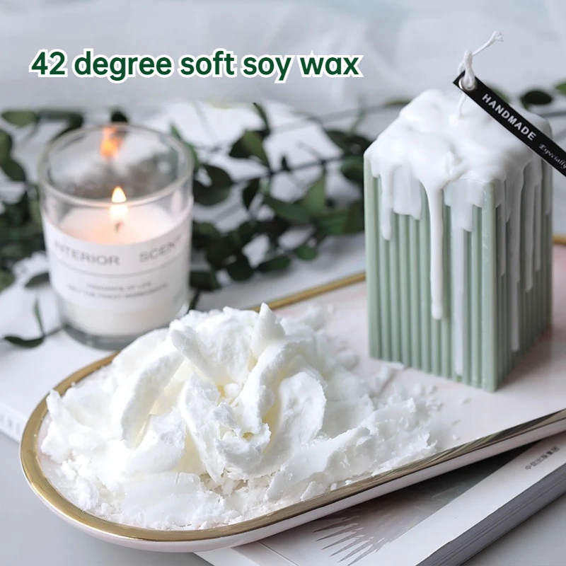 

1KG/bag 42 Degree Soft Soy Wax Handmade DIY Aromatherapy Candle Decoration Frosted Cream Candle Cake Material Plant Wax
