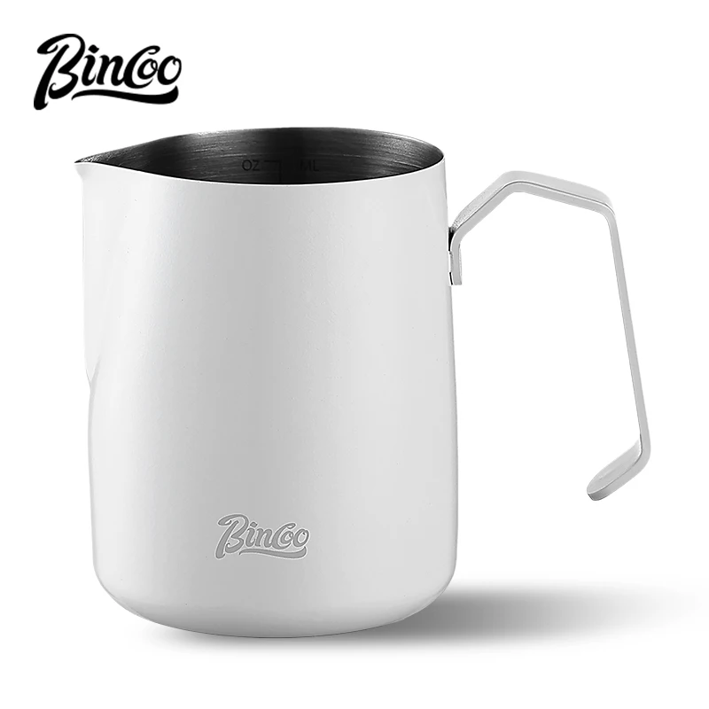 

Bincoo Coffee Latter Art Mug Stainless Steel Latter Art Cup Milk Jug with Scale Milk Frothing Pitcher Coffee Tools 400/600ML