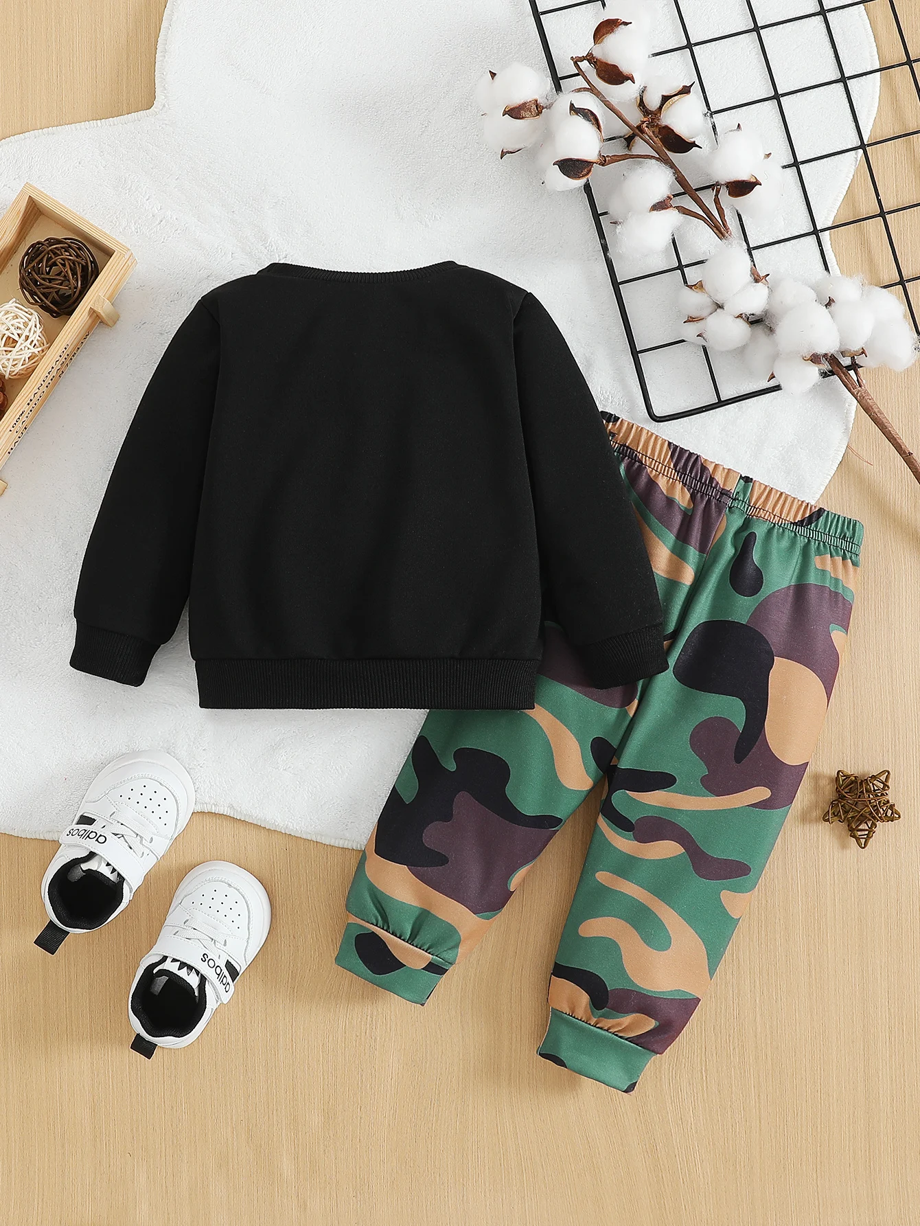 Autumn Newborn Baby Boy Pocket Long Sleeved Hoodie Top Camouflage Pants Fashion Infant Boy Clothing Outfit