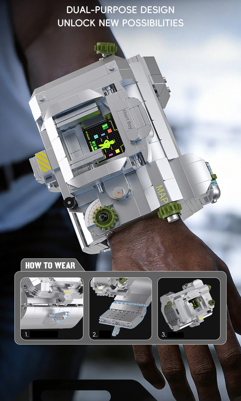 Technologie-Bausteine: Cyber-Mechanisches Armband-Modell, Smartwatch-Ladestation, Bausteine für Erwachsene, Geschenke – Detail 3