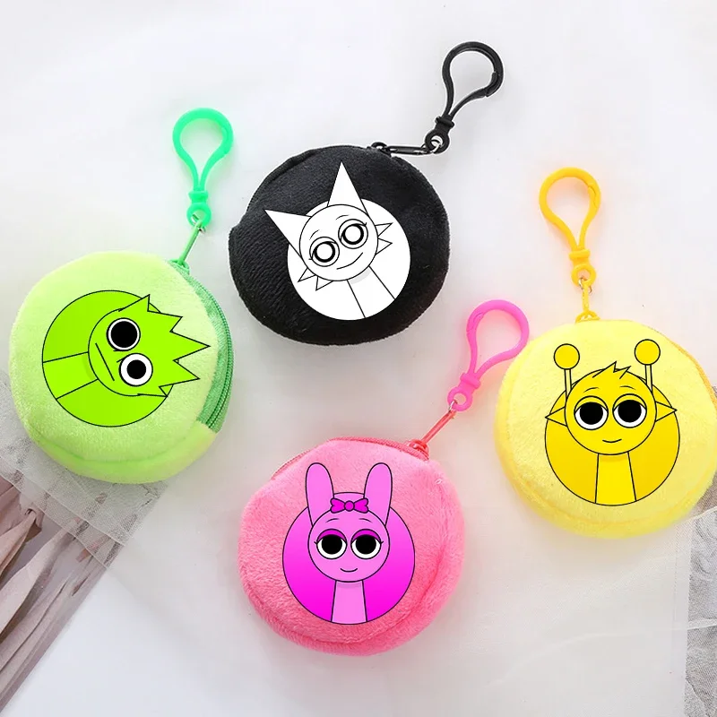 Sprunki Coin Purse Wallet Kawaii Game Cartoon Anime Portable Money Coin Storage Bag Cute Mini Card Purses Key Organiser Gifts