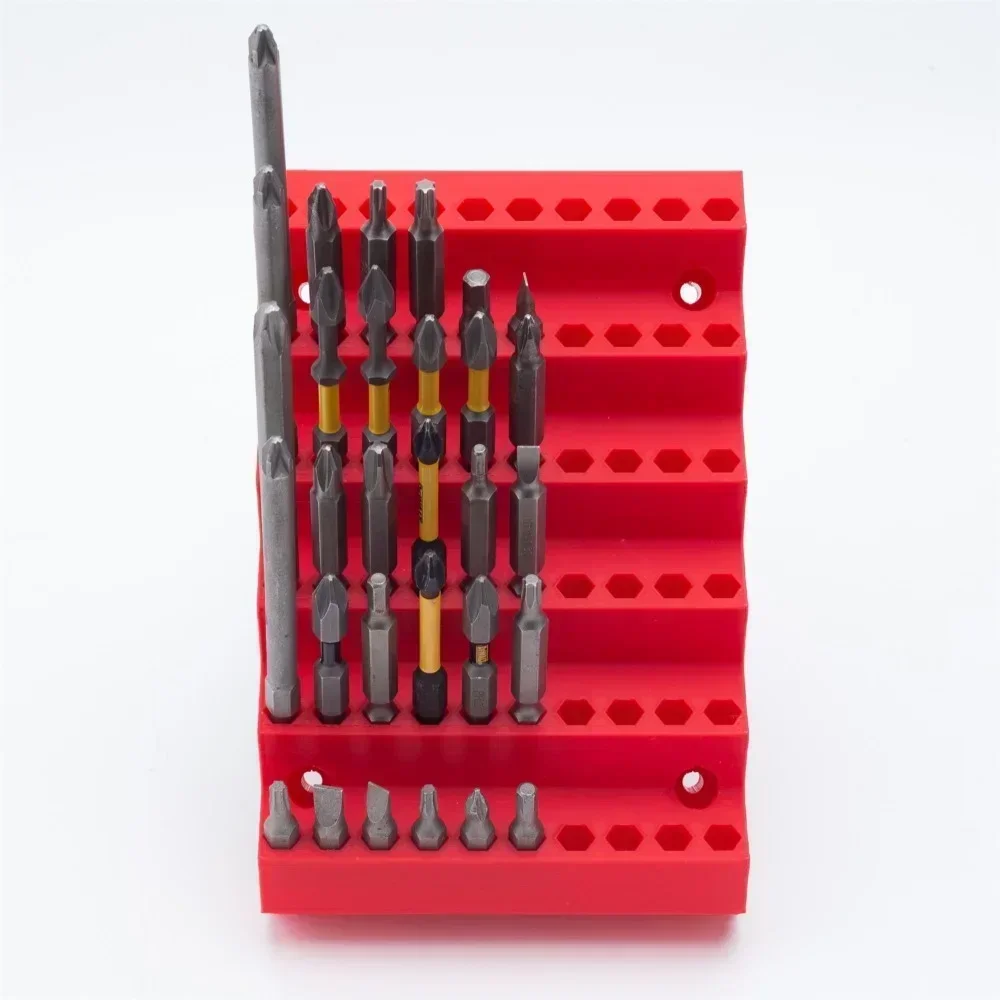 Imagem -02 - Hex Bit Titular Rack Buraco Bit Armazenamento Polegada Hex Chave de Fenda Organizador em Hex Titular