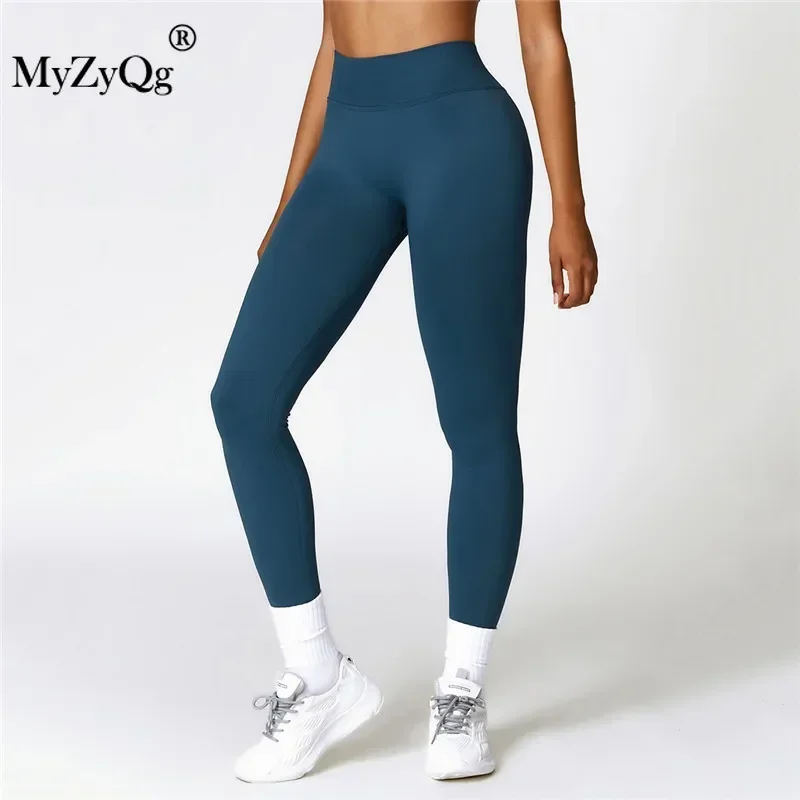 MyZyQg Hohe Taille und Hüftlift Fitness Yoga Leggings Frauen Laufhose Nahtlose Stretch Schlankheits Bauch Kompressionshose