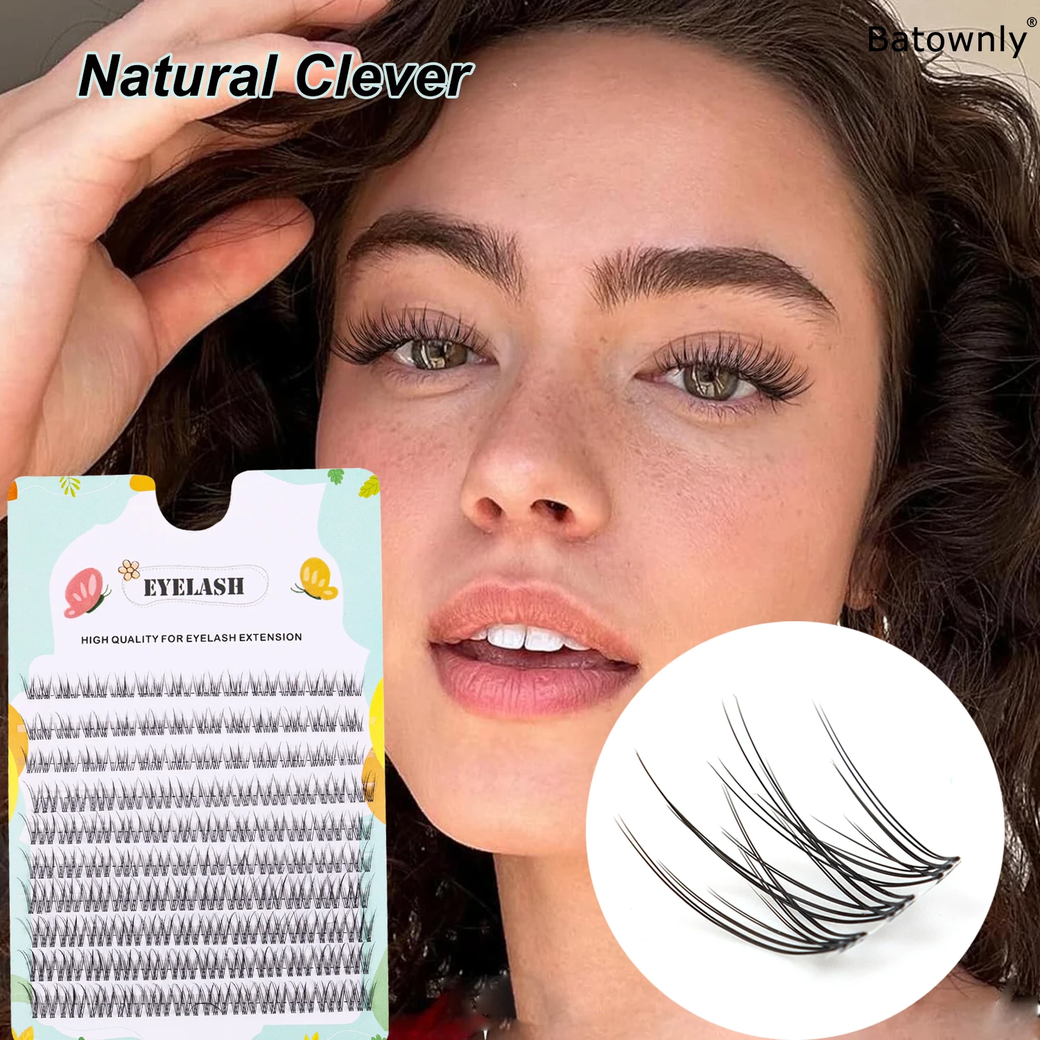 120 cluster de cílios naturais cluster rabo de peixe estilo fada cílios postiços c onda 10-11-12mm tamanho misto cílios diy