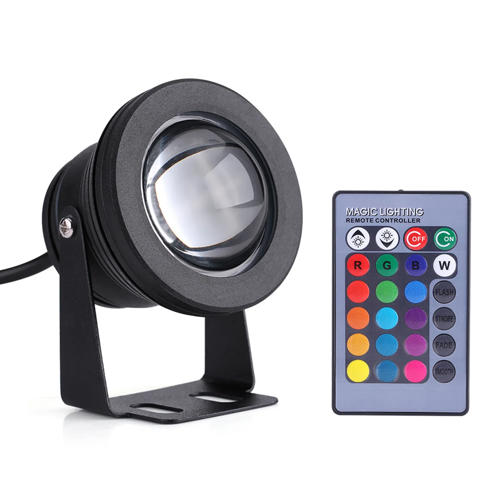 

ZK30 Marine Boat Yacht 10W 12V RGB LED Spot Light Rainproof Lamp with Remote Control