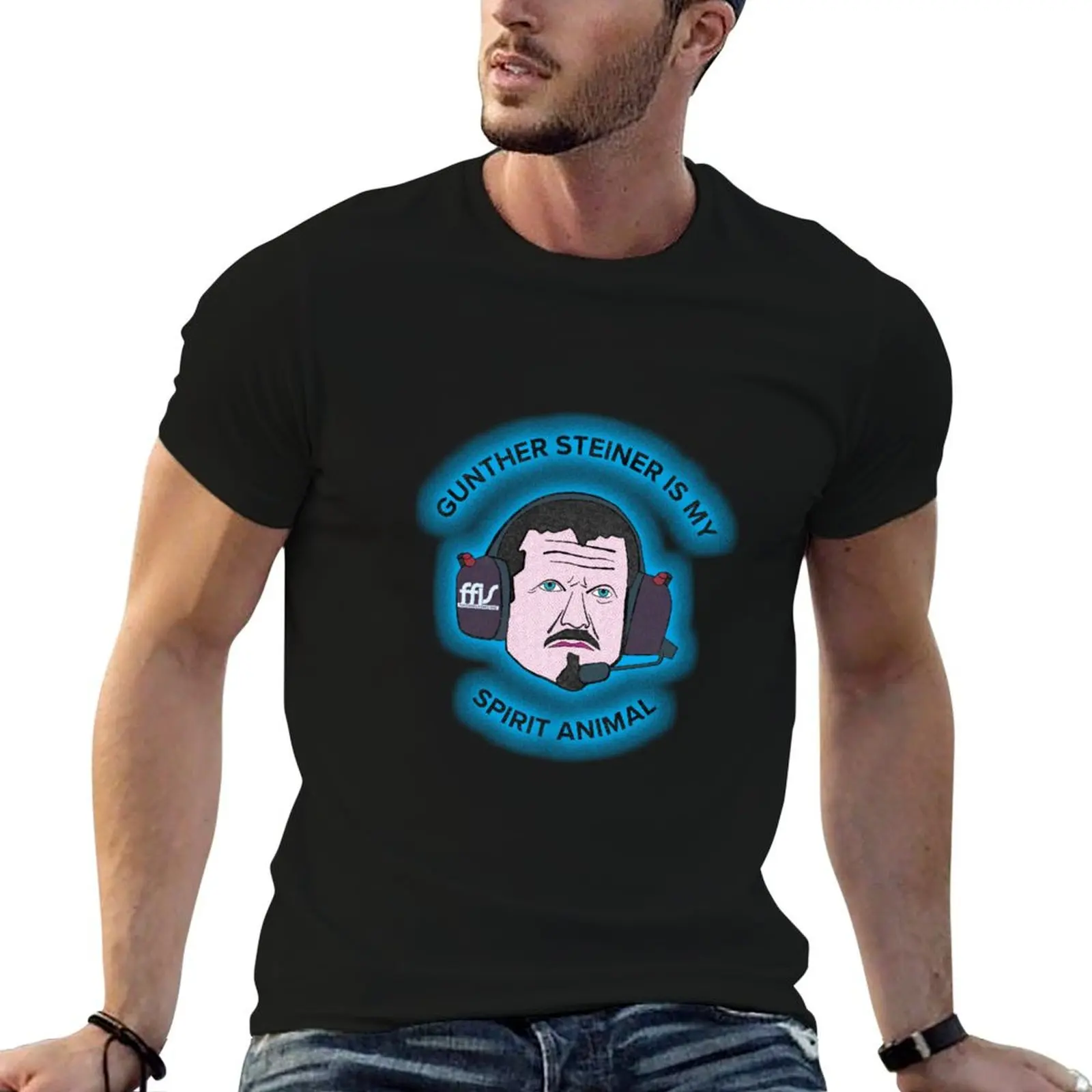 FF1S-Gunther Steiner es mi espíritu animal camiseta para hombre Camiseta de algodón hombre camiseta de lujo
