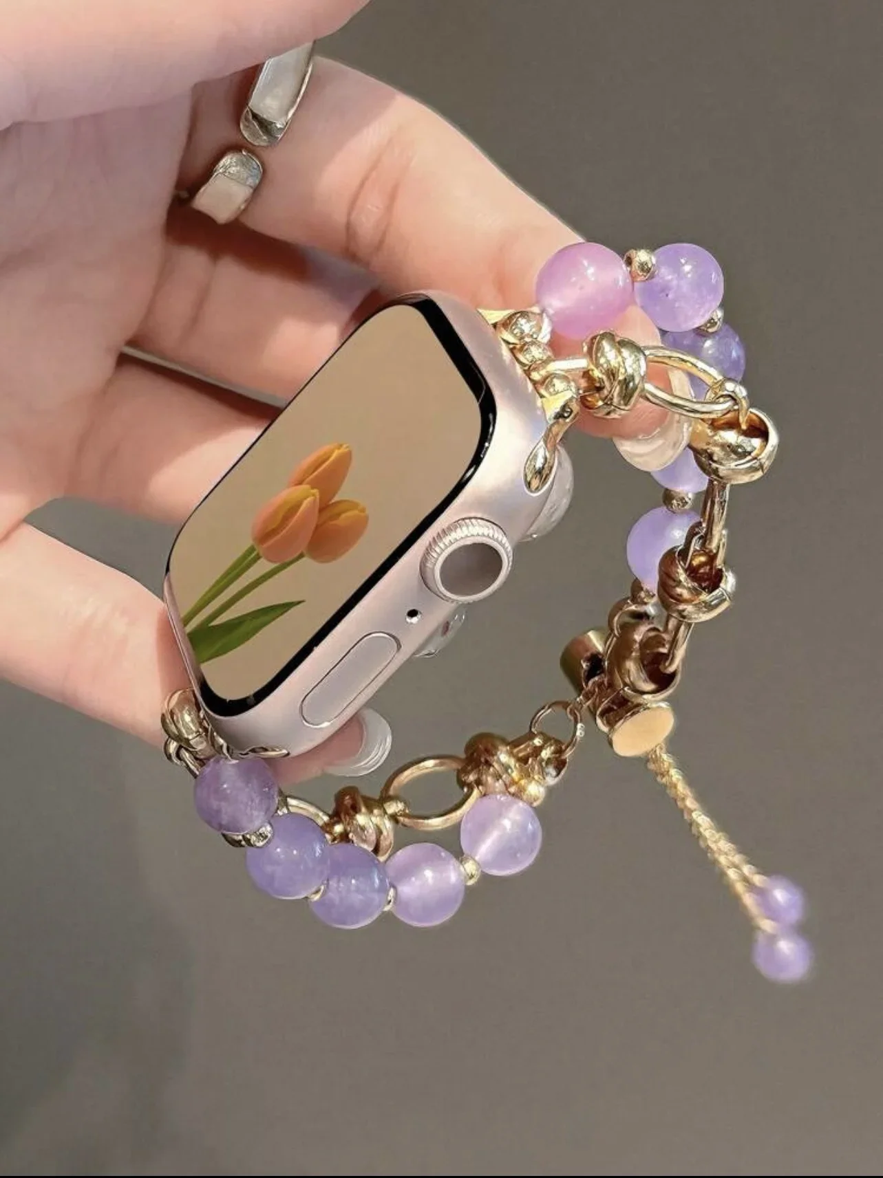 애플워치 여성용 인기 조절 링크 비즈 스트랩 38mm 40mm 41mm 42mm 44mm 45mm 46mm 49mm