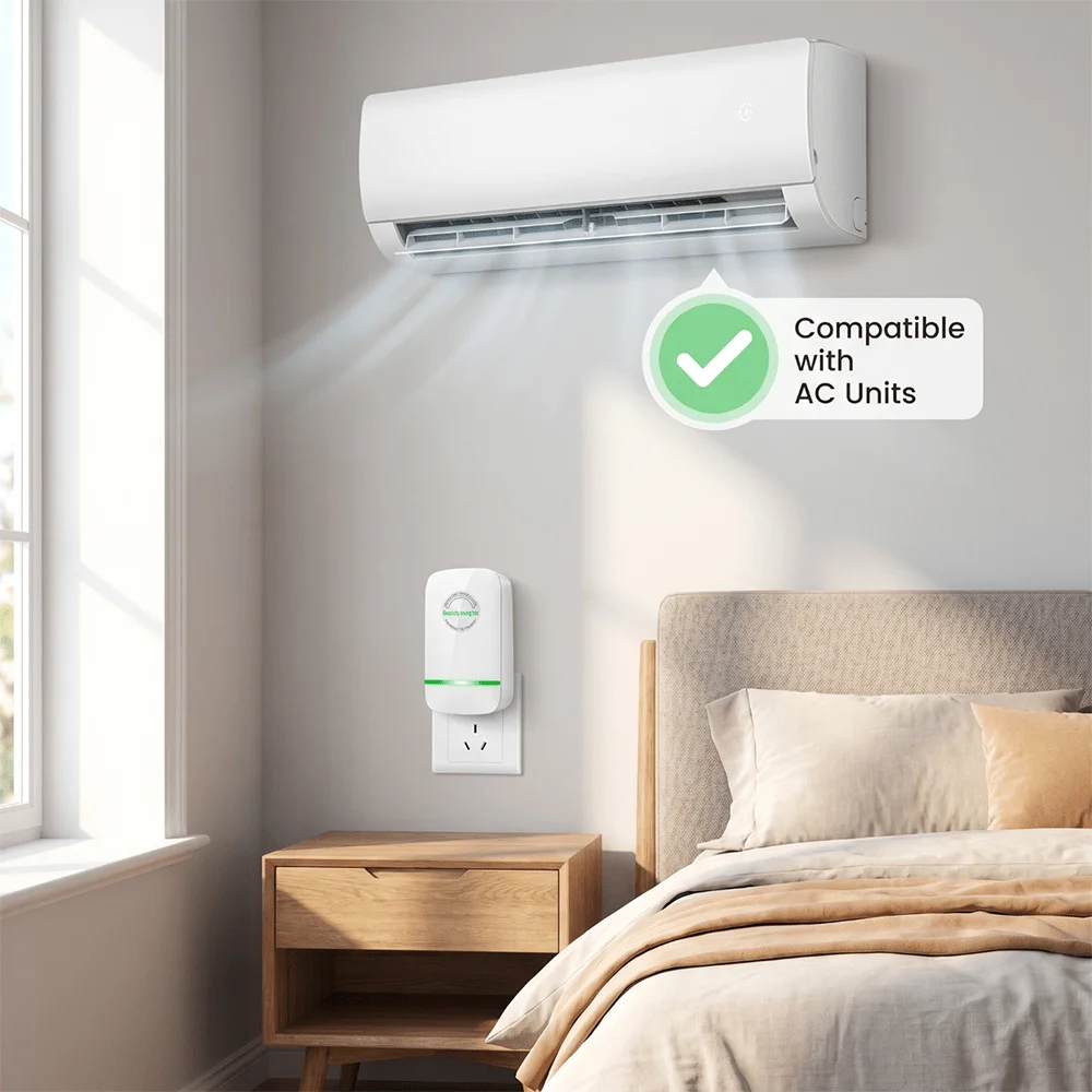 2PC Smart Energy Saver Box, US Plug Current Balancing Voltage Stabilizer, Overheat Auto Shut‑Off Safety Protection, Plug‑In Power Saving Device For Home Appliances, For Refrigerator AC Washing Machine, Home Dorm Must‑Have, Useful For Household Users
