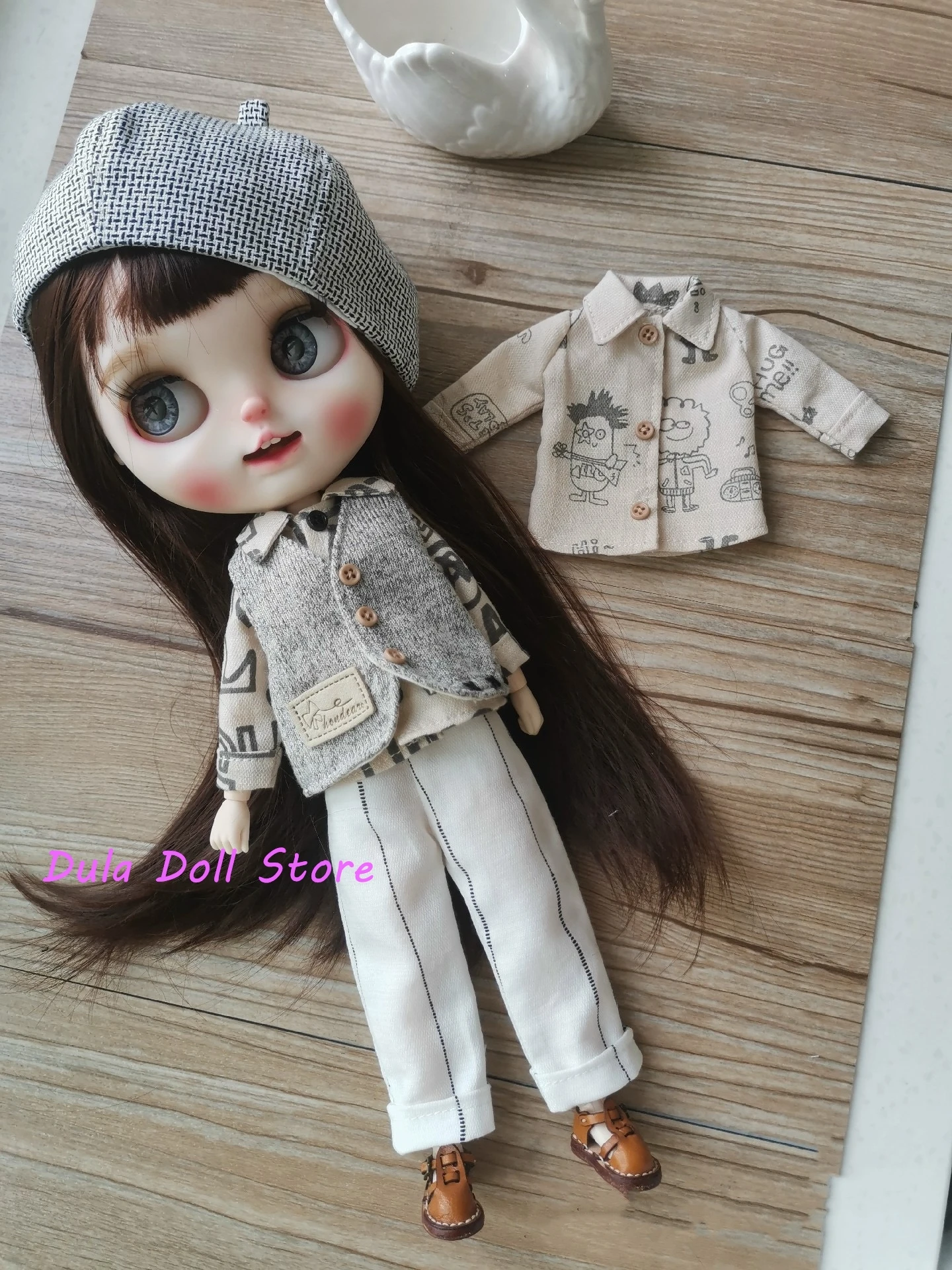 

Dula Doll Clothes Vintage shirt Blythe Qbaby ob24 ob22 Azone Holala Licca ICY JerryB 1/6 Bjd Doll Accessories