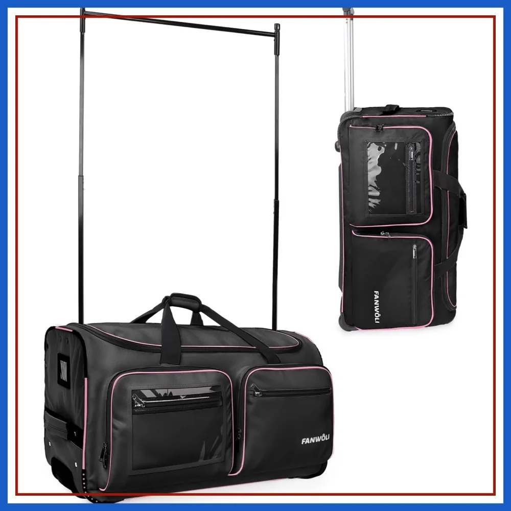 

23" Dance Bag with Garment Rack | Upgraded Stable System & Fabric | Lightweight & Wear-Resistant | Rolling Duffel Bag