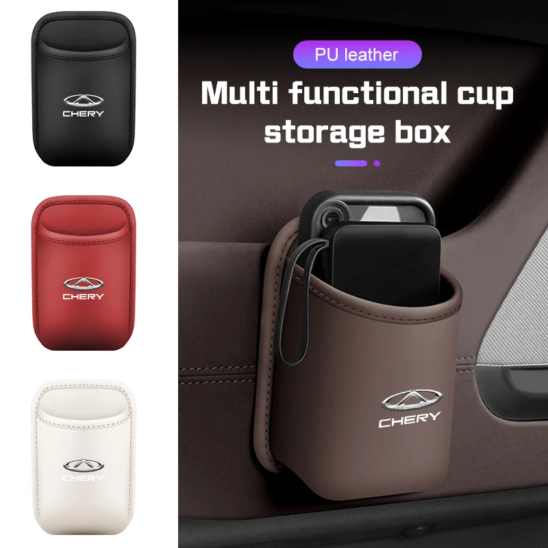 

Автомобильный подстаканник из искусственной кожи для Chery Omoda C5 5 fx 7 Tiggo 8 PLUS 8 Pro 7 Pro Arrizo 5 PLUS Коробка для хранения автомобильных сидений на спинке/дверей для напитков