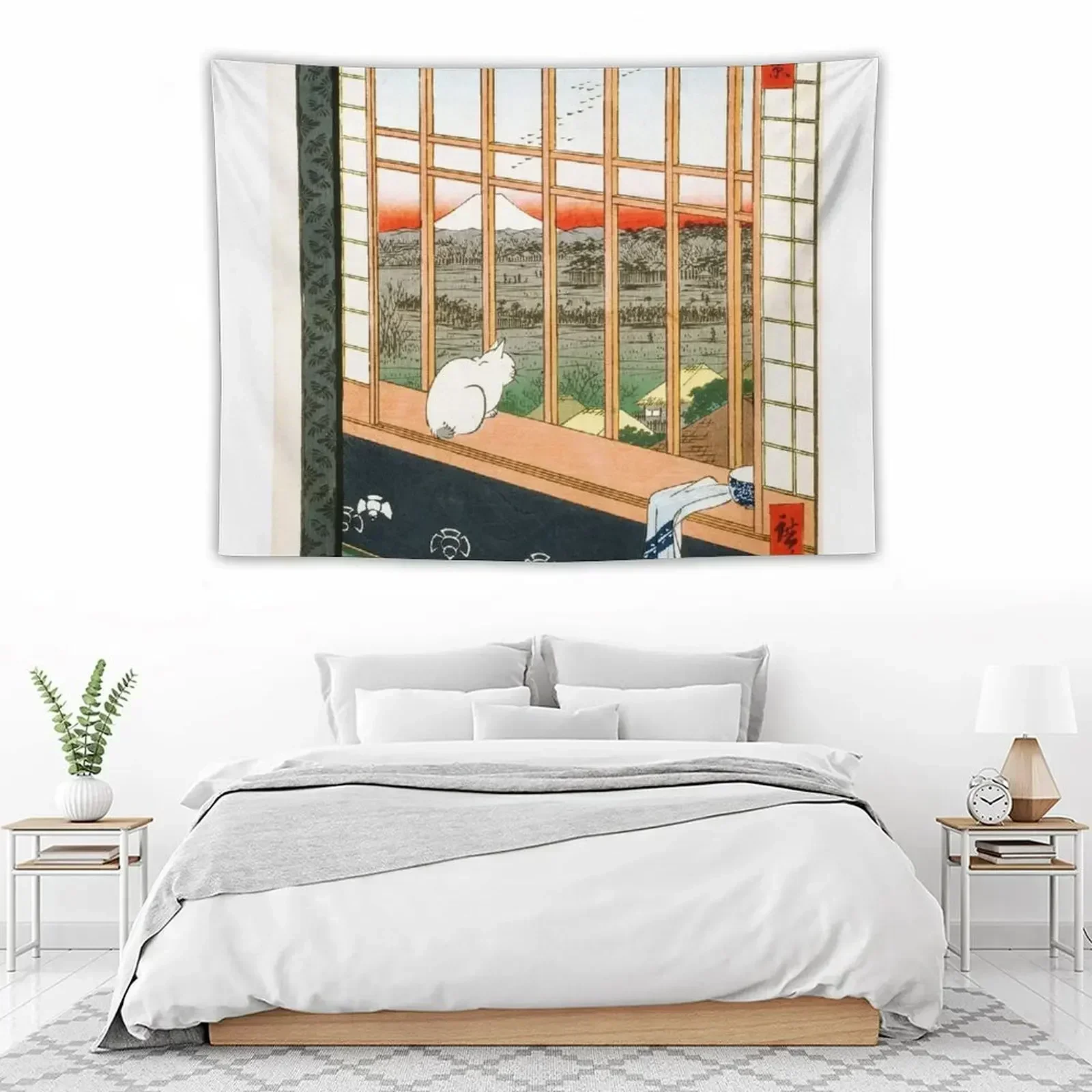 Utagawa Hiroshige - Asakusa ricefields and torinomachi festival 1857 Tapestry Wallpaper Decor For Room Tapestry