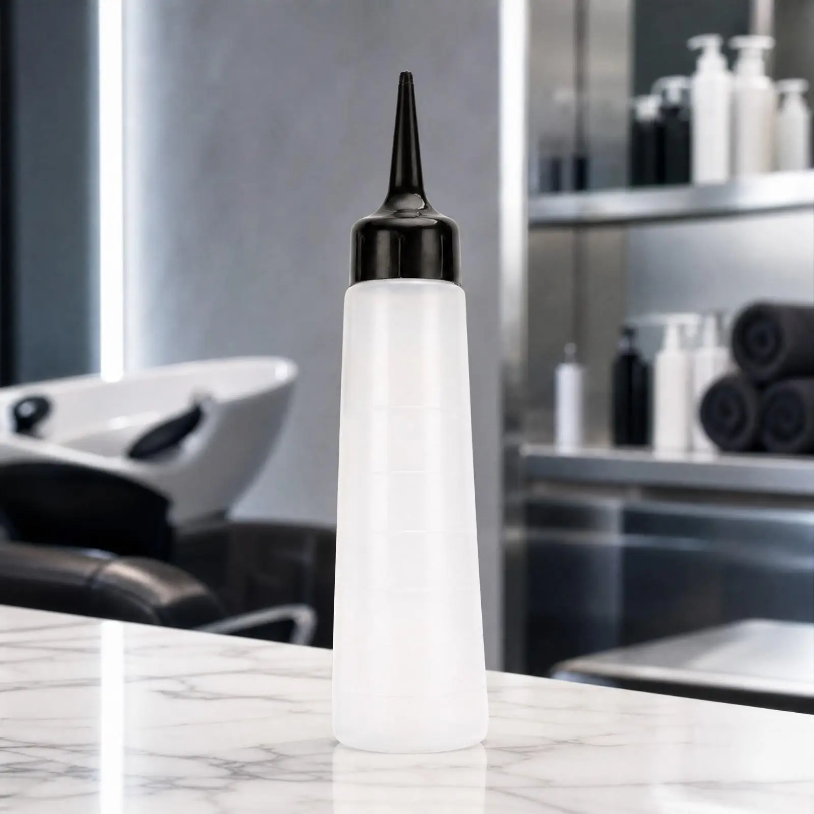 Salon Press Bottle for Hair Washing Liquid Dye Applicator with Long Tip Nozzle 4