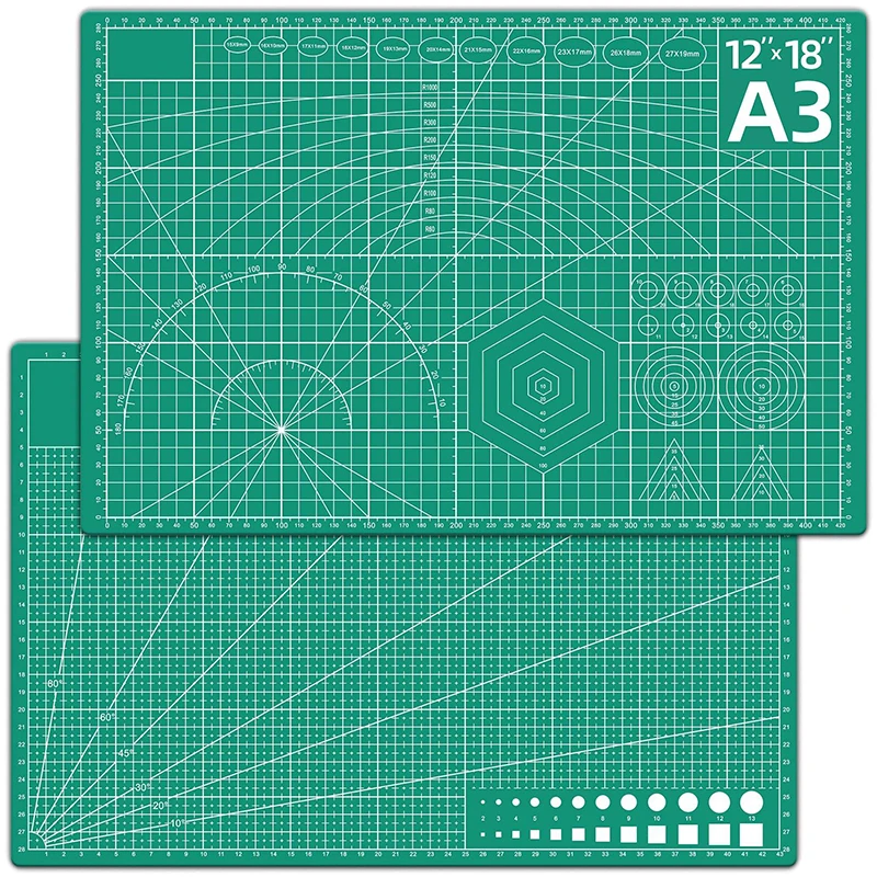 A3 Cutting Pad PVC Table Pad Leather Process Anti Cutting Double-Sided Carving Student DIY Process Self-Healing Pad 45×30x0.09cm