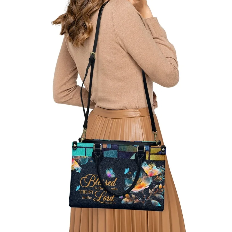 Bolsas TOTE personalizadas para mulheres, abençoado é aquele que confia no Senhor Jeremias, bolsas de grife de venda quente, 177 presentes