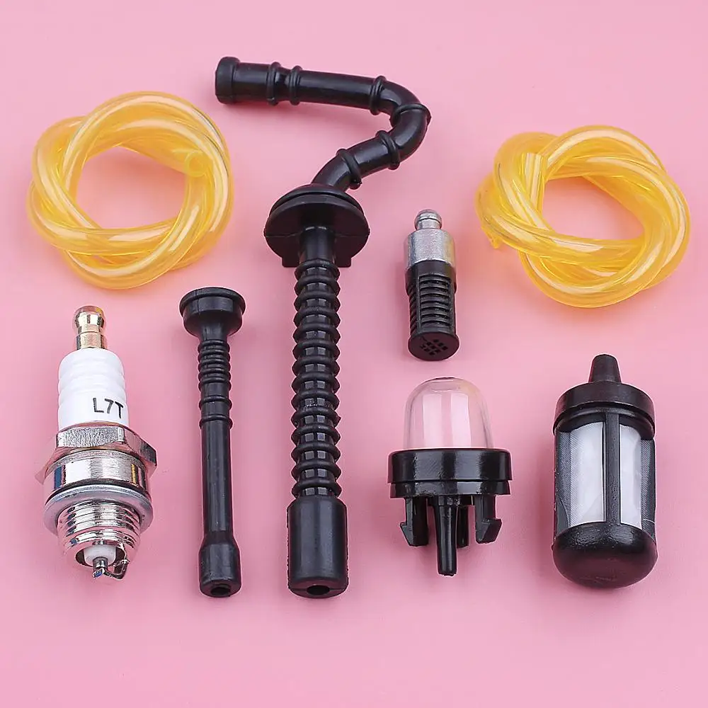 Selang Saluran Filter Oli Bahan Bakar untuk Stihl MS192 MS192T MS192TC Bohlam Primer Kit Busi Suku Cadang Pengganti Gergaji Mesin