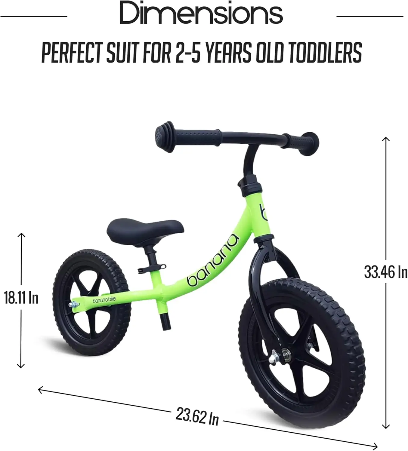 Balance Bike - Vélo léger pour tout-petits - Pas de pédale avec guidon et siège réglables - Aluminium durable - Équipé d'un pneu EVA