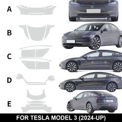 TPU invisibile auto paraurti vernice pellicola protettiva reggiseno trasparente PPF decalcomania Kit per Tesla modello 3 Highland 2024-Up accessori auto