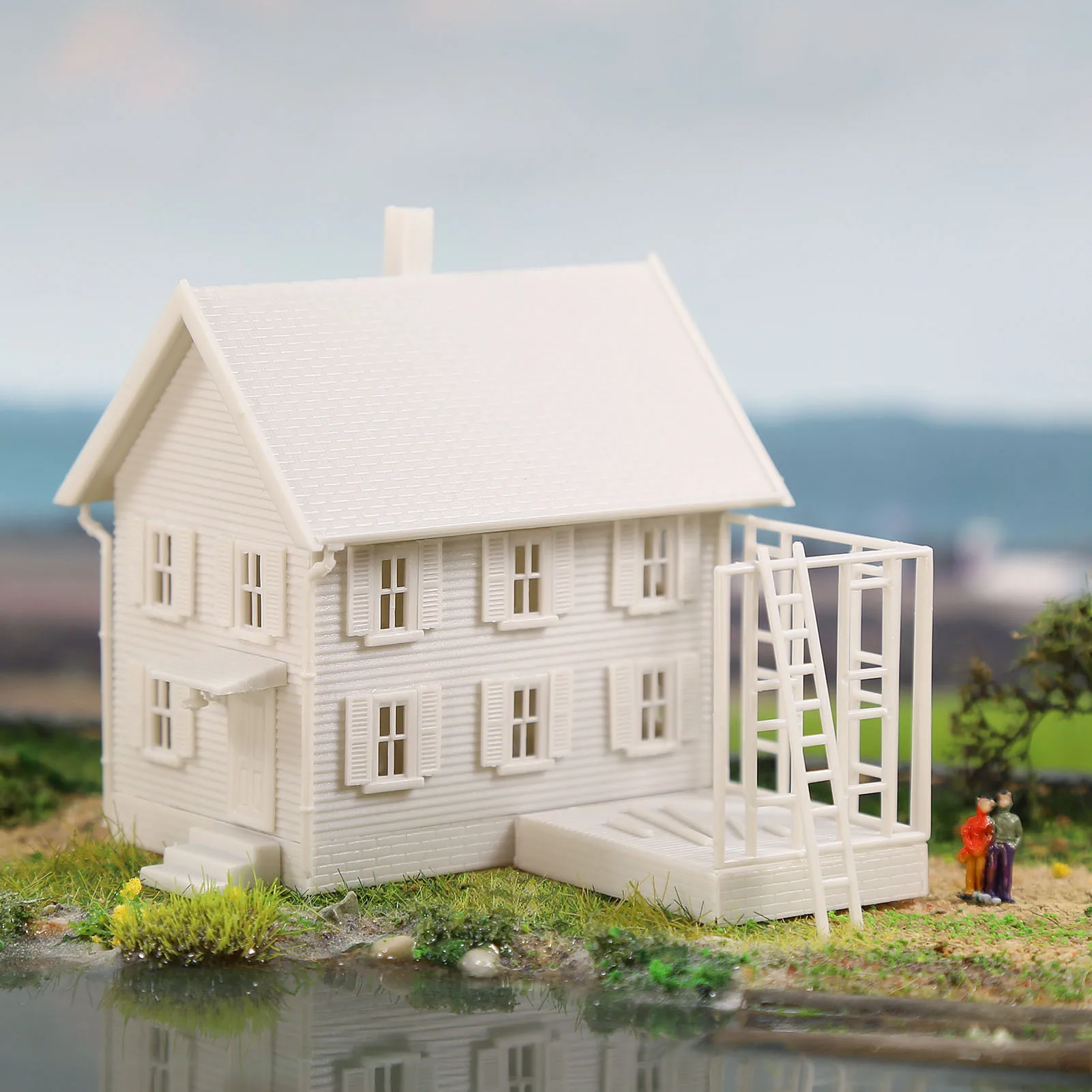 Evemodel N Scala 1:160 Kit casa decorata modello a due piani smontato non verniciato JZN5881JJ