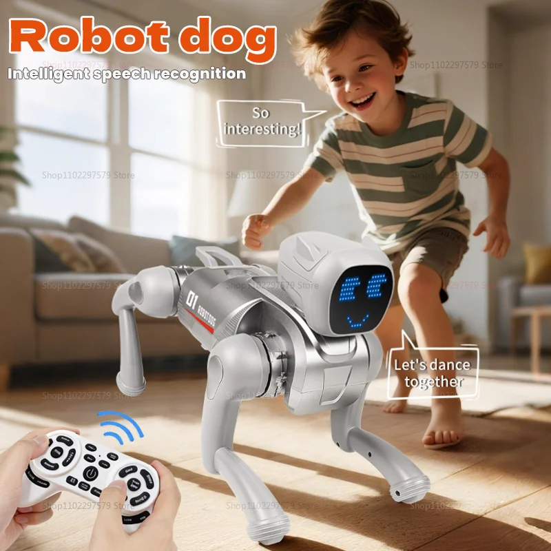 

Новый интеллектуальный робот-собака со сменным выражением, многофункциональный радиоуправляемый механический робот для собак, развивающие игрушки, бионический умный робот, игрушки, подарки