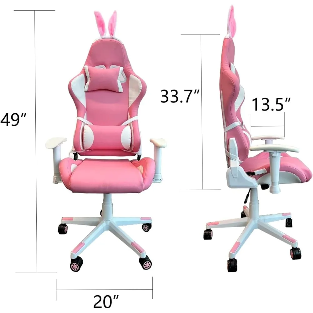 Computer Video Gaming Chair Ergonomic High Back Reclining Office Desk Chair with Headrest and Lumbar Pillow for Adults and Teen