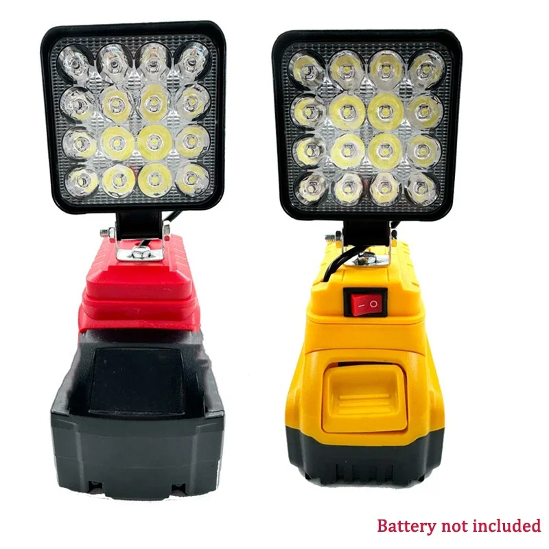 НОВЫЙ светодиодный рабочий фонарь для Makita/DeWalt/Milwaukee/Bosch 18 В, литий-ионный аккумулятор, беспроводная лампа для кемпинга, аварийный прожектор, фонарик
